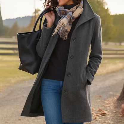 Women's Mid-Length Straight Cut Coat