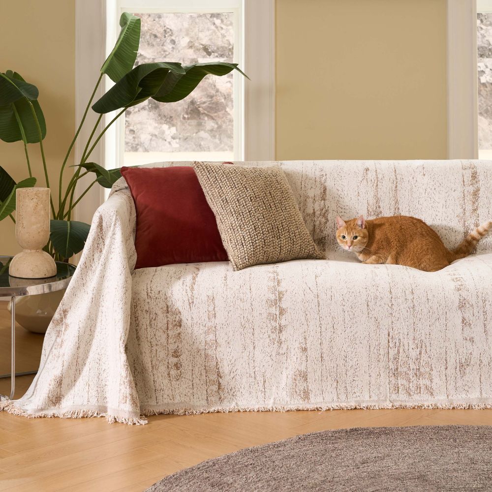Elegant Sofa Cover Almond Crest Comfortable Living Room Furniture