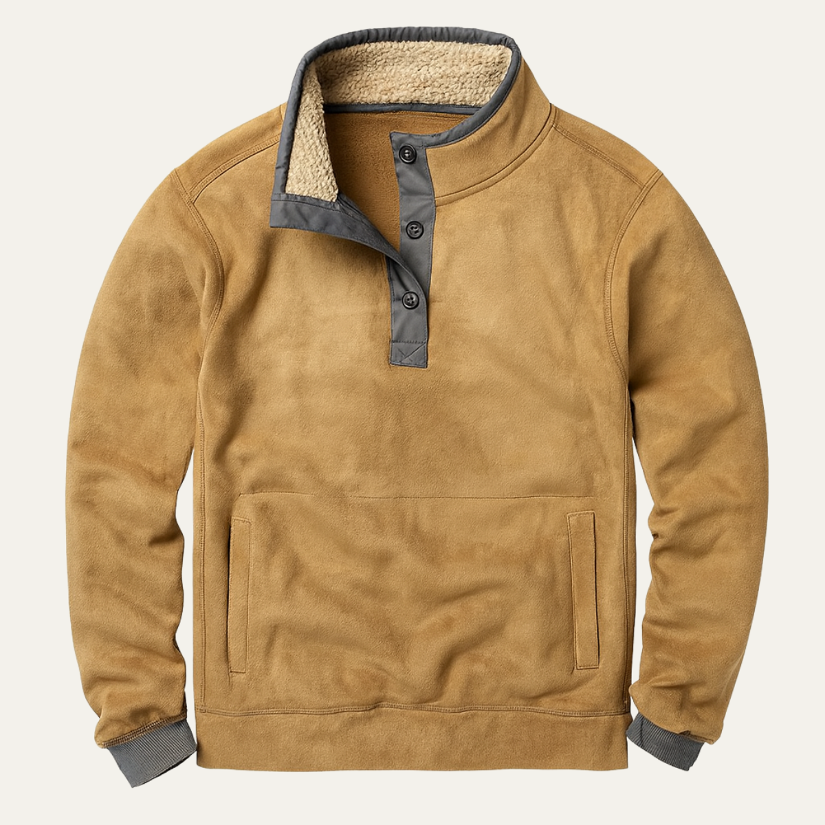 Mens Stand Collar Sweater Warm Half Button Outdoor - Vonnera