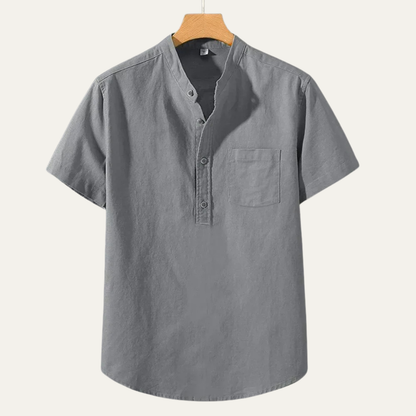 Lakewood Hill Men's Cotton Linen Shirt Breathable