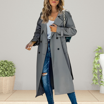 Women's Mid-Season Trench Coat Jacket - Vonnera