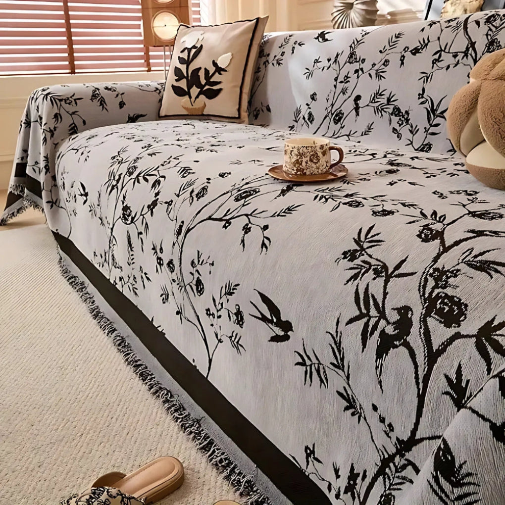Floral Throw Blanket Fringe Trim
