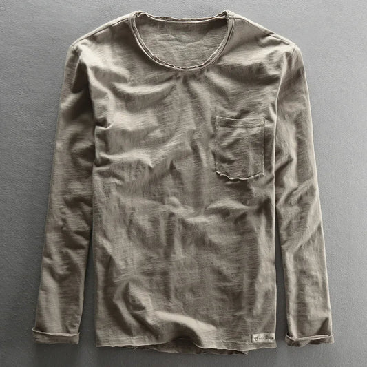 Cotton Long Sleeve Crew Neck Shirt - Vonnera