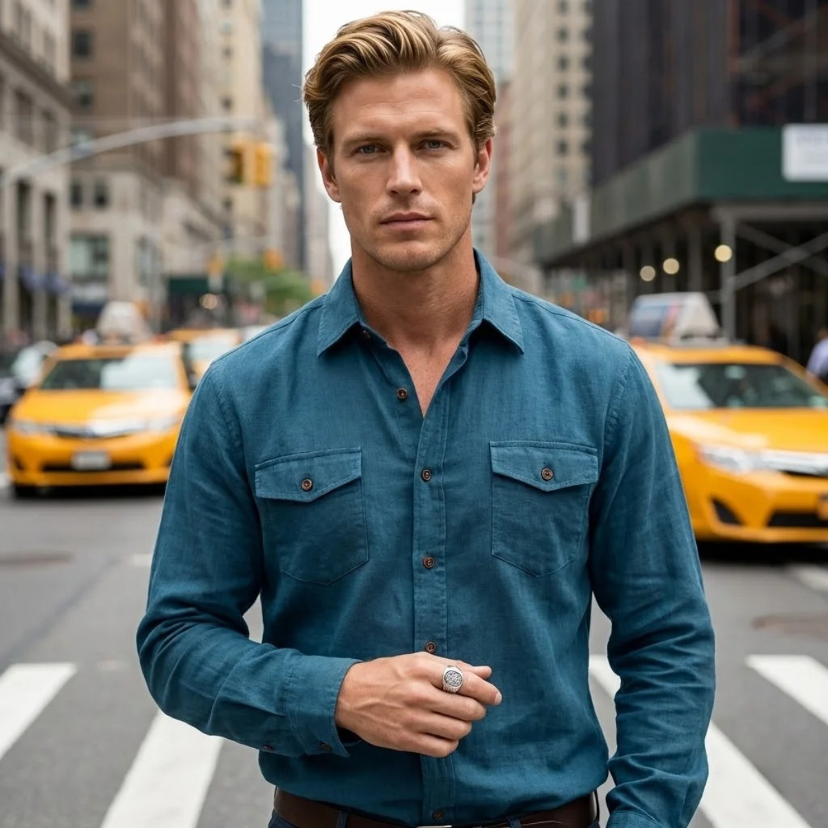 Men's Soft Casual Shirt Single Breasted Cotton