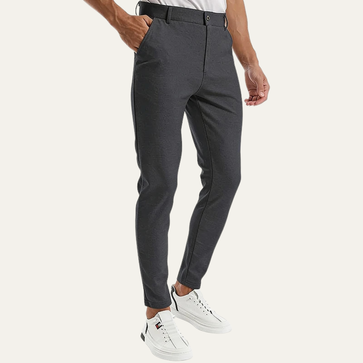 Men's Slim Fit Dress Pants Casual Dark