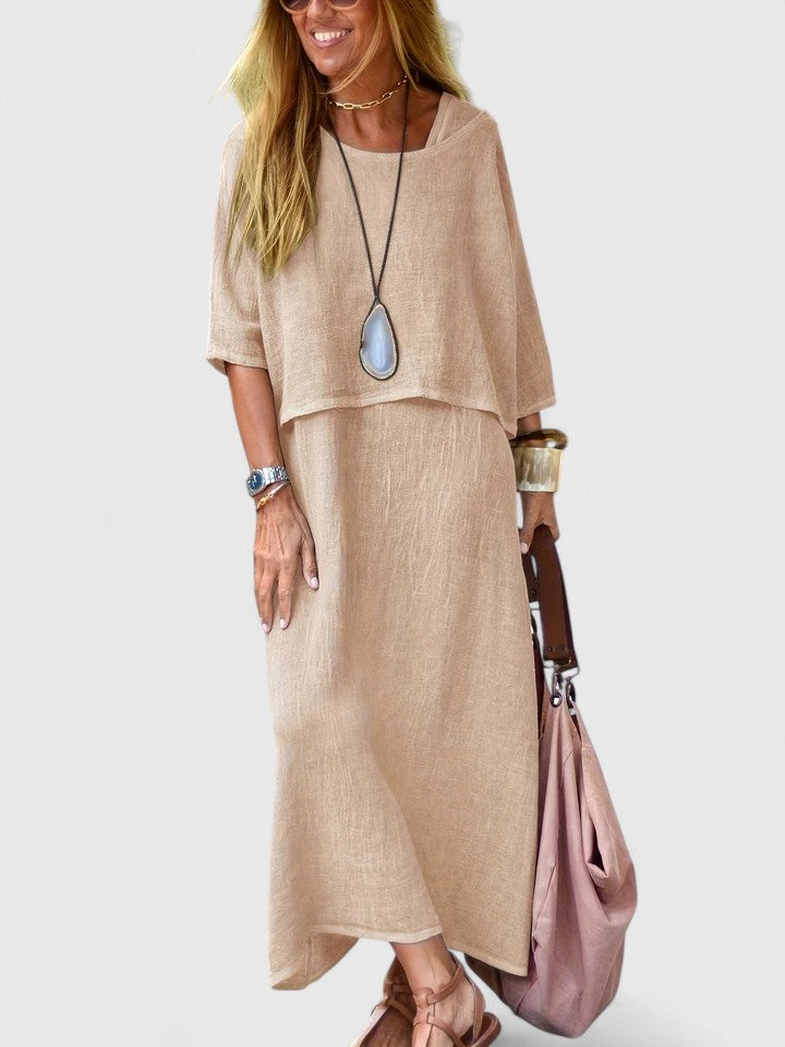 Women's Maxi Dress Set Two-Piece Short Sleeve