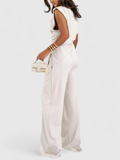 Women's Wide Leg Pants Two-Piece Set