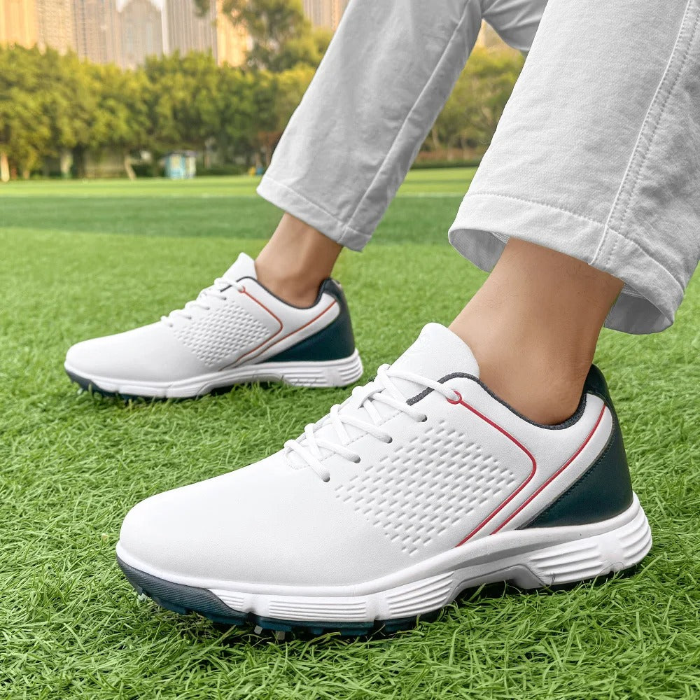 Mens Golf Shoes Waterproof Leather Black