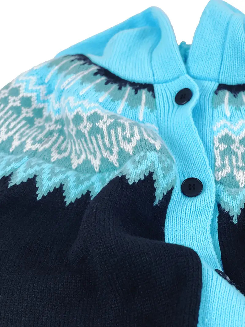 Women's Hooded Cardigan Button Front Knit