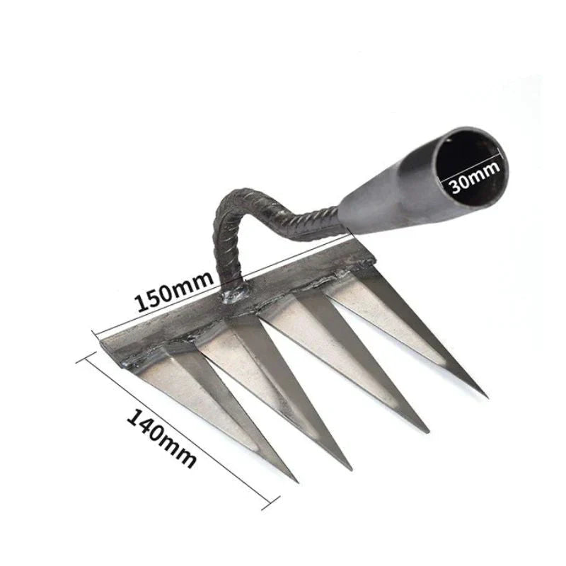 Garden Weed Rake Stainless Steel Efficient Removal Tool