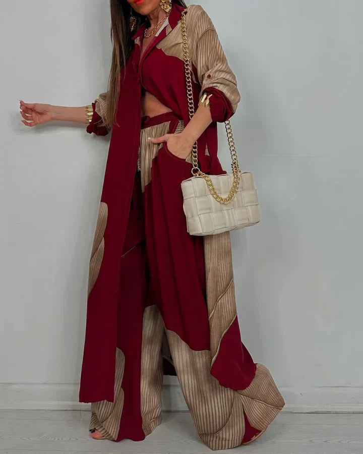 Women's Wide Leg Pantsuit Set