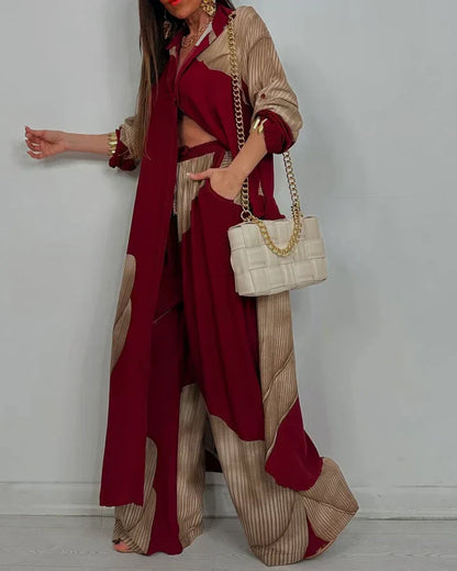 Women's Wide Leg Pantsuit Set