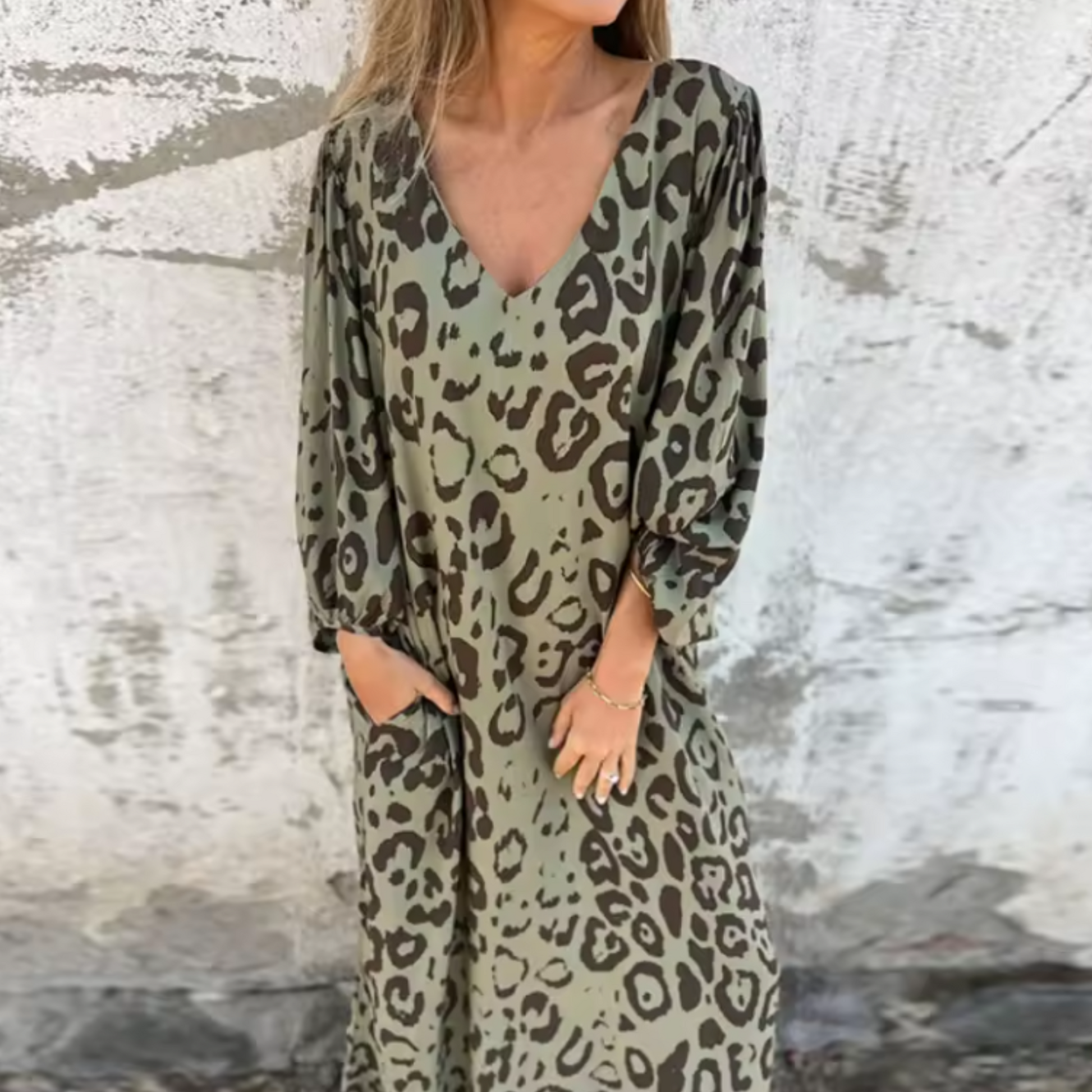 Women's Loose Fit Spring Dress With Pockets - Vonnera