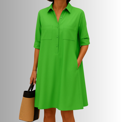 Women's Short Sleeve Dress Rolled Cuff - Vonnera