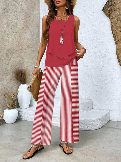 Women's Straight Leg Pants Set