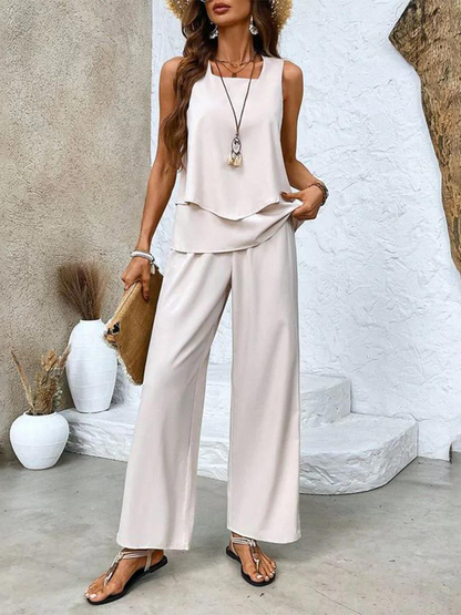 Women's Straight Leg Pants Set