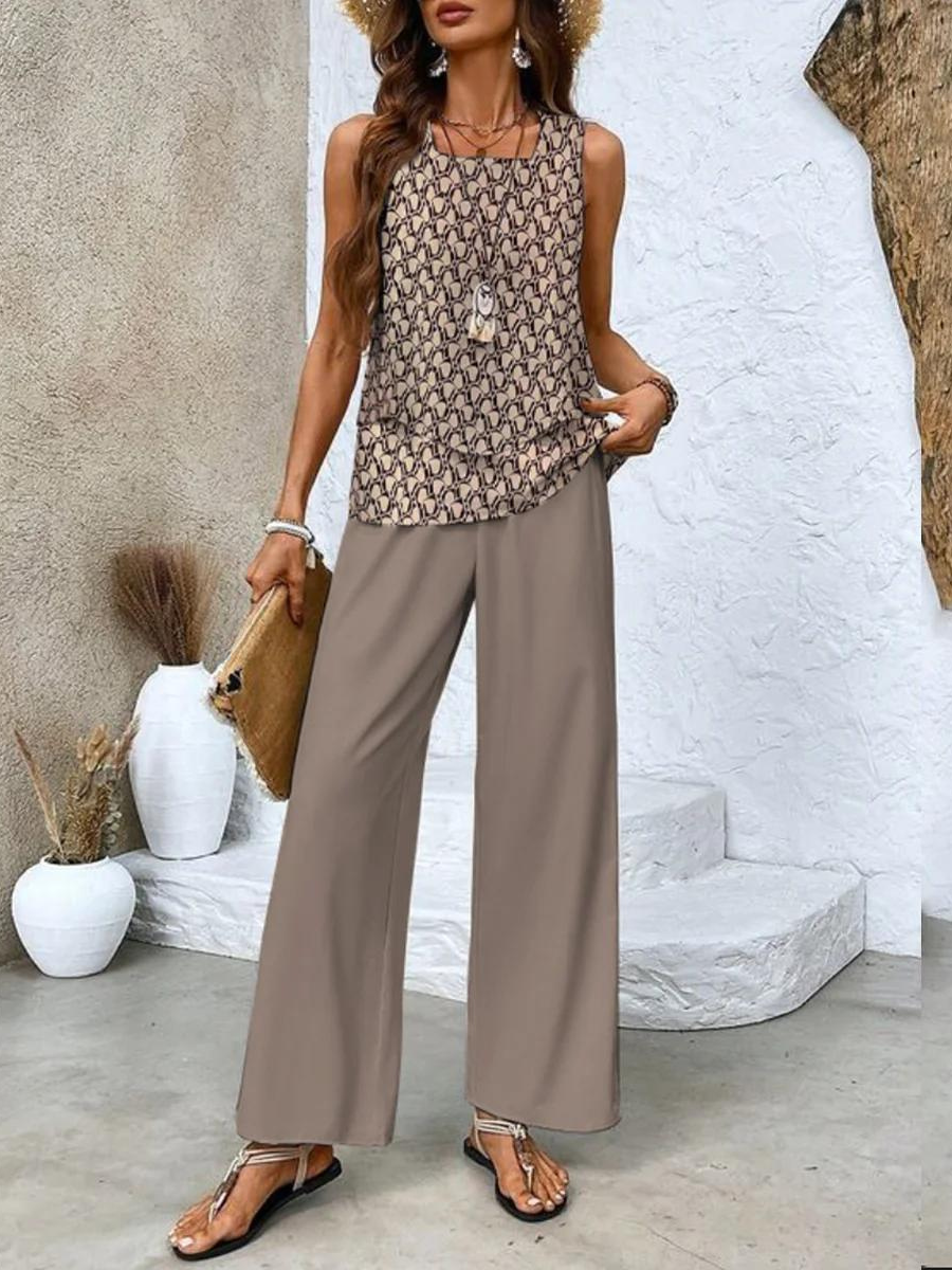 Women's Straight Leg Pants Set