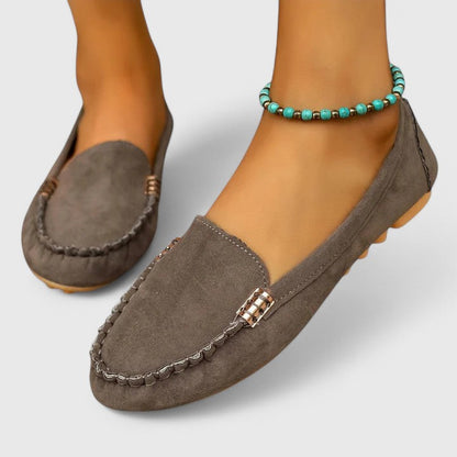 Ruby | Women's Suede Slip-On Loafers Flat Moccasin Shoes