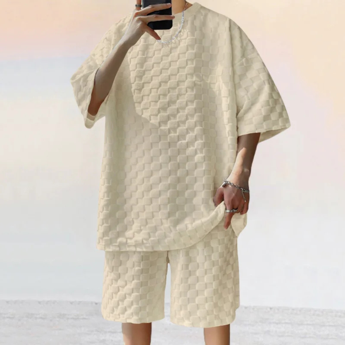 Men's Oversized Summer T-Shirt And Shorts Set
