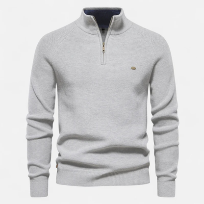 Men's Cotton Quarter Zip Sweater - Vonnera
