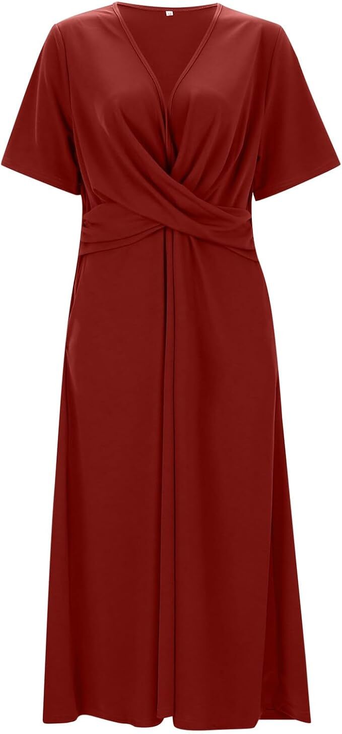 Women's V-Neck Short Sleeve Dress - Vonnera
