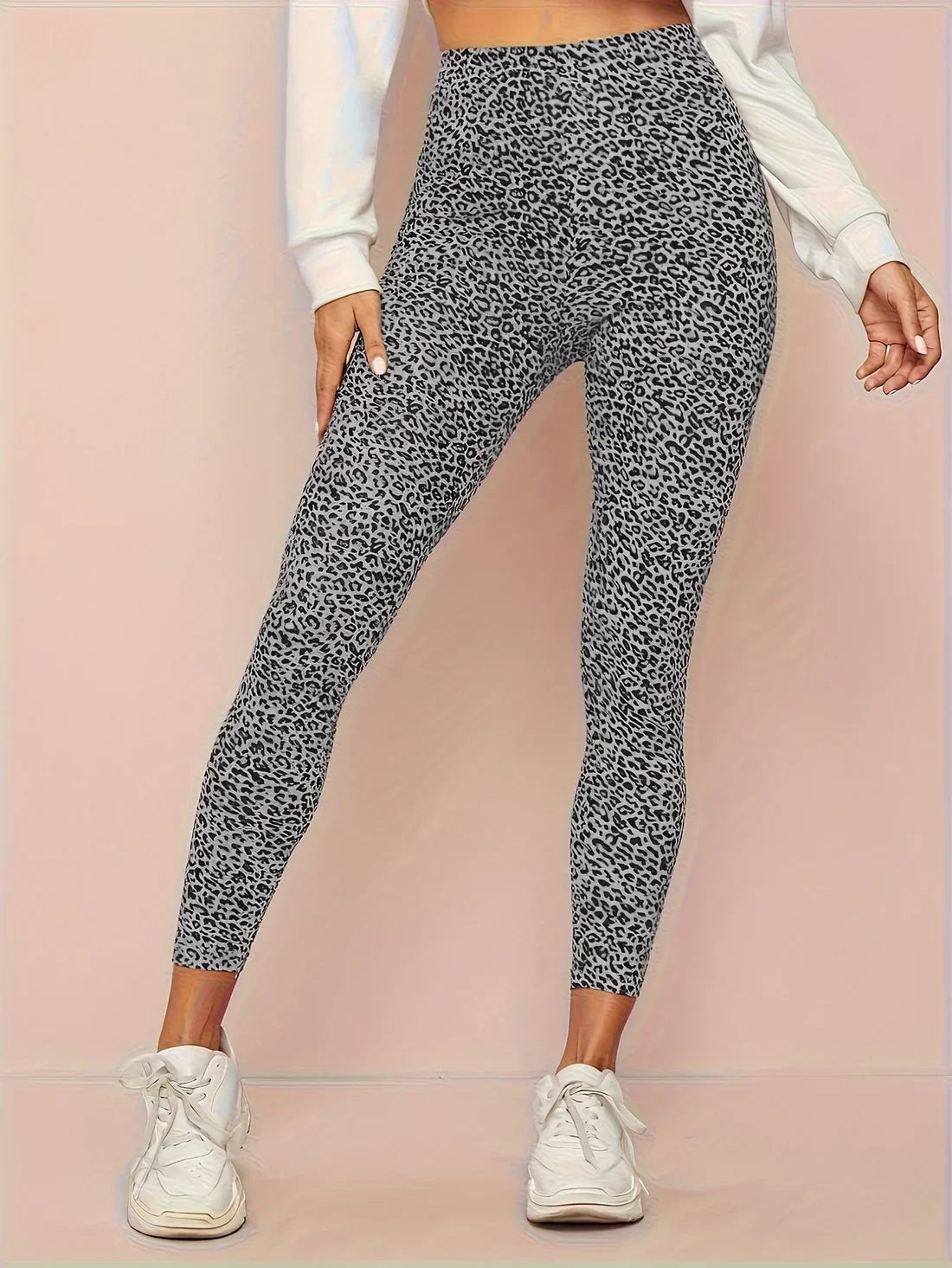 Women's High-Waist Leopard Leggings - Vonnera