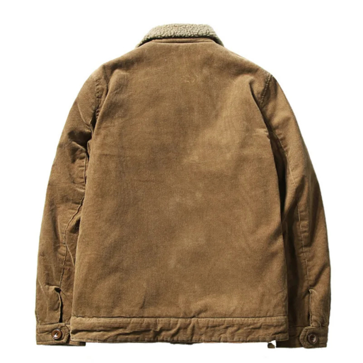 Men's Corduroy Jacket Turn Down Collar Brown