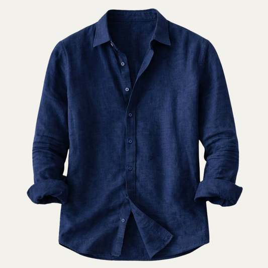 Men's Cotton Linen Dress Shirt - Vonnera