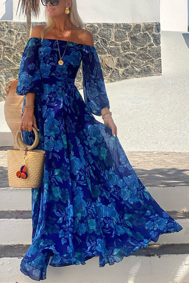 Women's Floral Maxi Dress Off Shoulder Flowy Evening - Vonnera