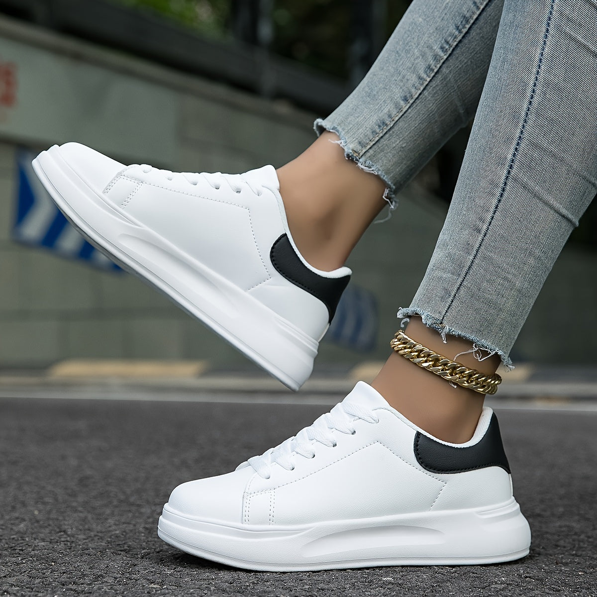 Women's Leather Sneakers Casual White - Vonnera
