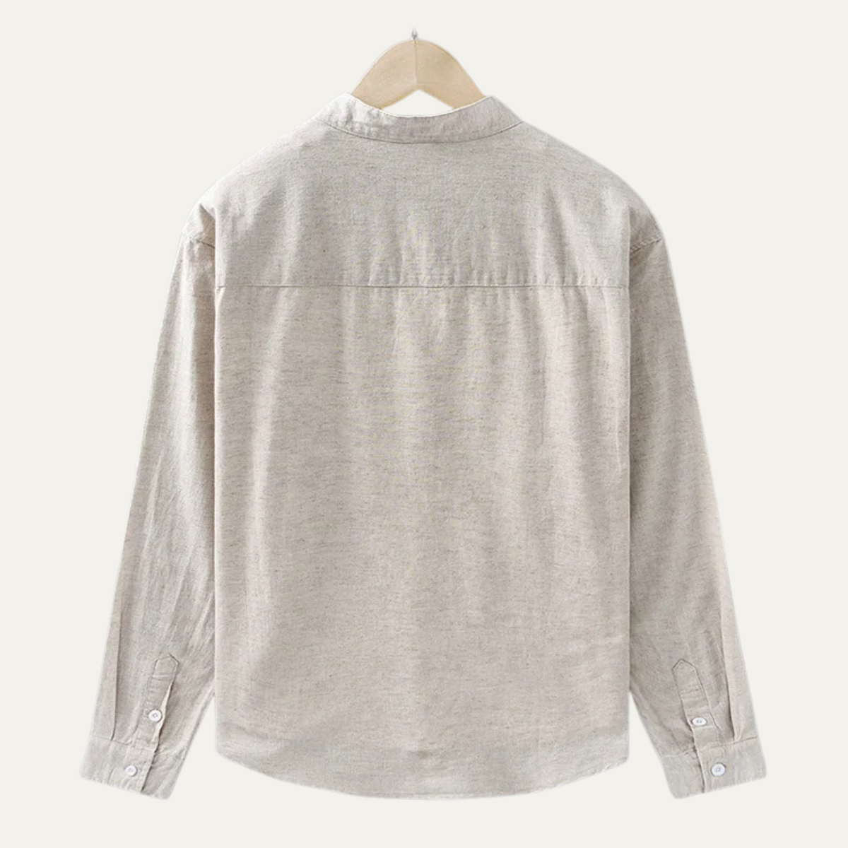 Men's Loose Fit Cotton Linen Shirt Mandarin Collar