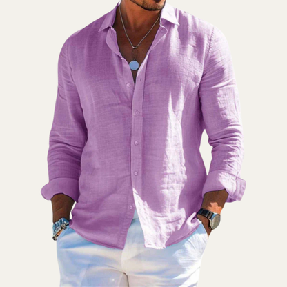 Men's Cotton Linen Dress Shirt