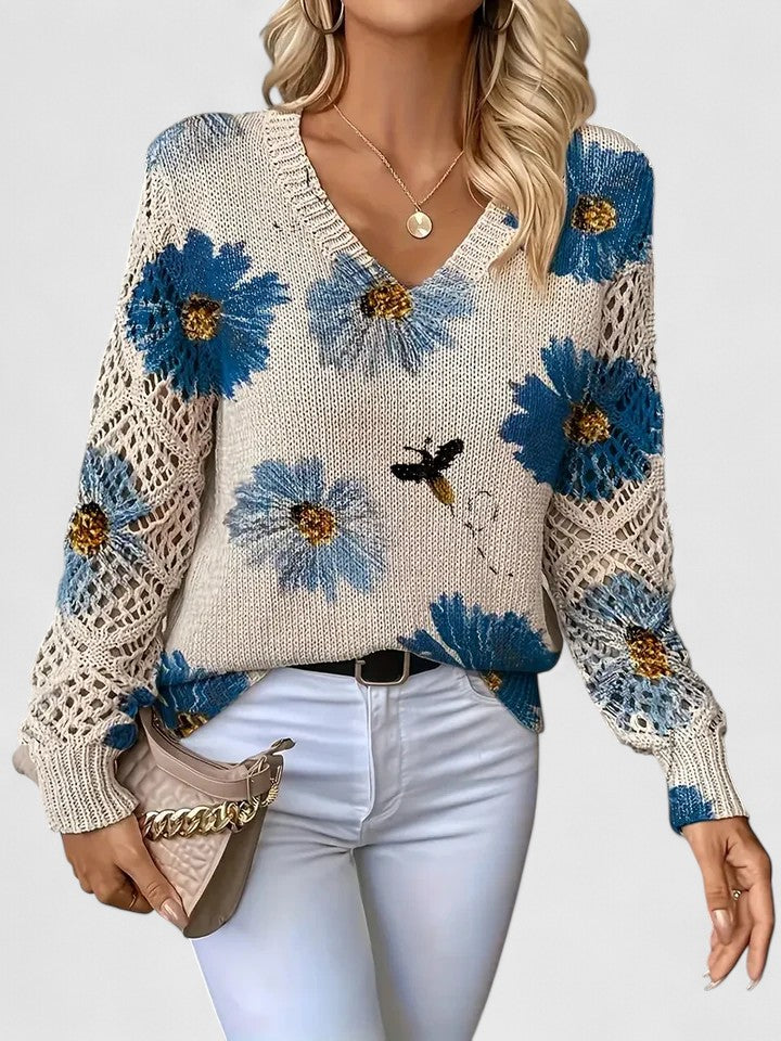 Elegant Women's Floral Sweater - Vonnera