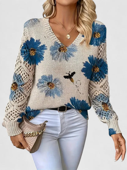 Elegant Women's Floral Sweater - Vonnera