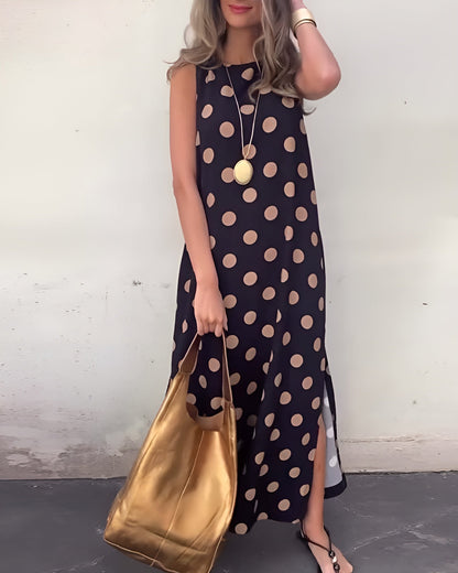 Harper | Women's Polka Dot Tummy Control Flowy Maxi Dress Cocktail