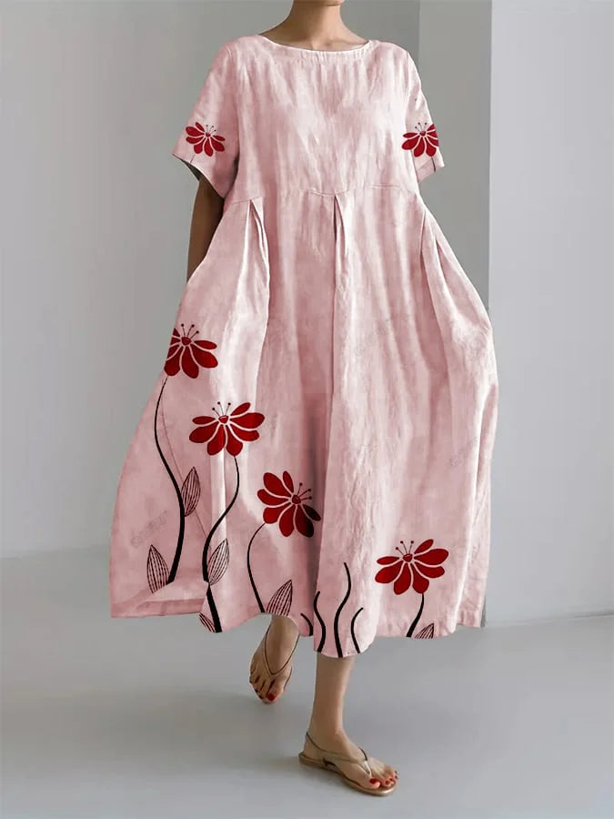 Sabrina Women's Floral Maxi Dress Comfortable Natural - Vonnera