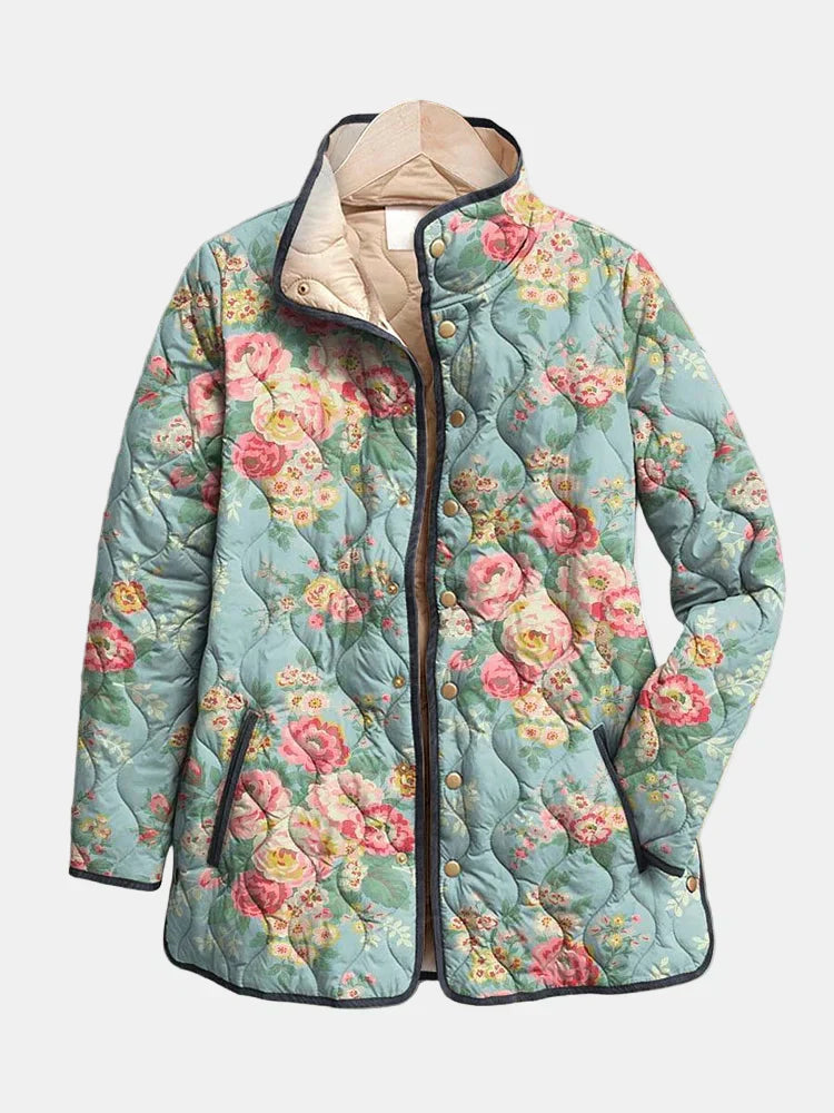Women's Quilted Floral Print Jacket - Vonnera