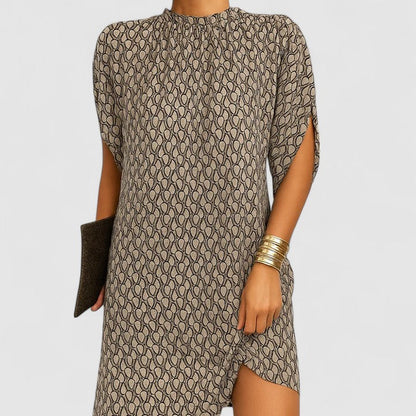 Rosie | Women's Mock Neck Batwing Split Sleeve Midi Dress