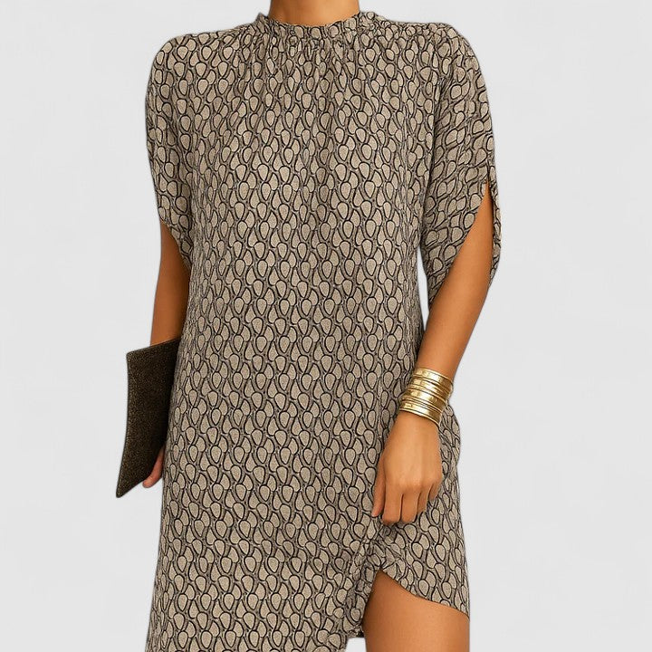 Women's Mock Neck Batwing Midi Dress