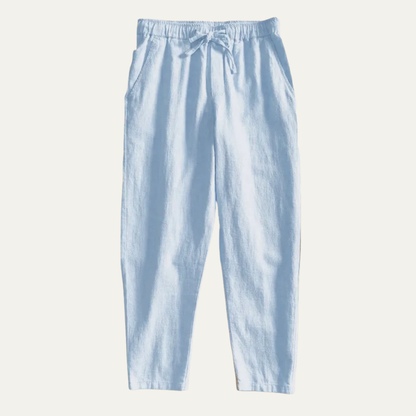 Men's Linen Jogger Pants Elastic Waist Casual Beige - Vonnera
