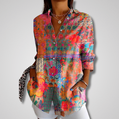 Women's Button Down Blouse Vintage Style - Vonnera