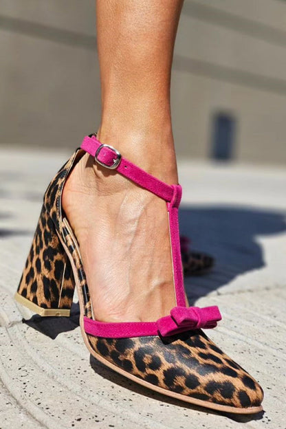 Women's Green Leopard Print Sandals Colorful Accent - Vonnera