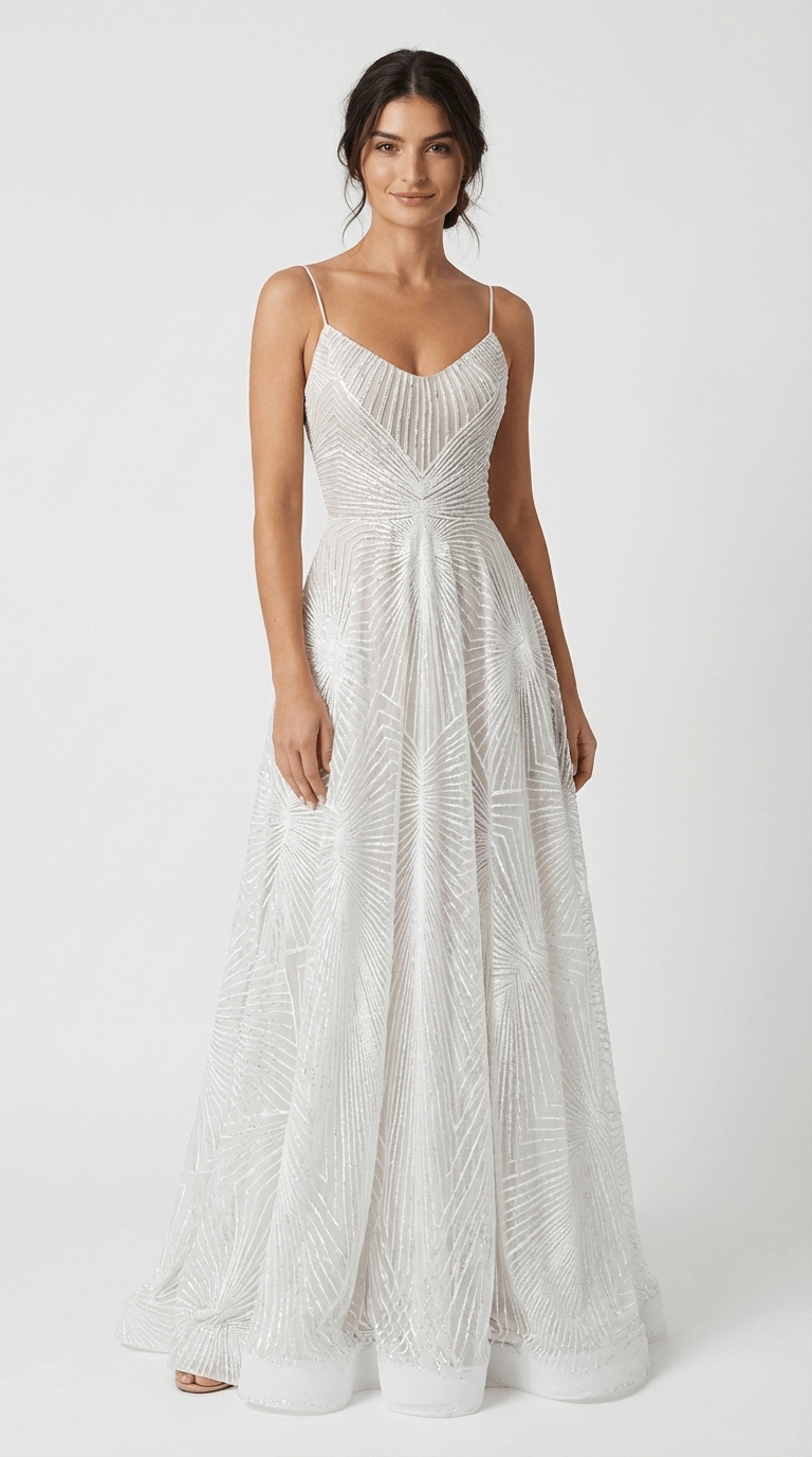 Women's Sequin Maxi Dress White - Vonnera