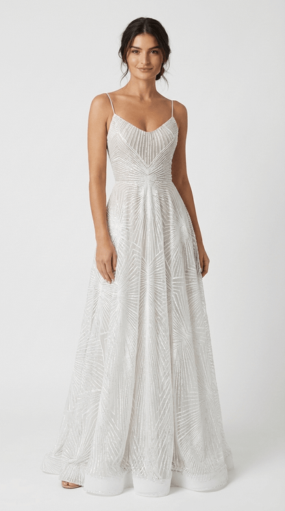 Women's Sequin Maxi Dress White - Vonnera
