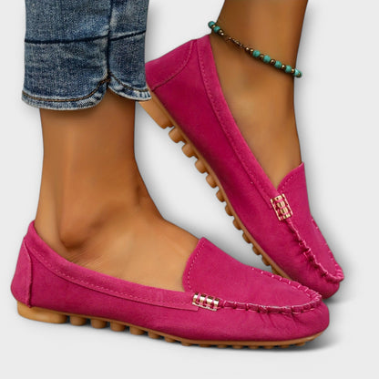 Women's Slip-On Loafers Stitched Leather