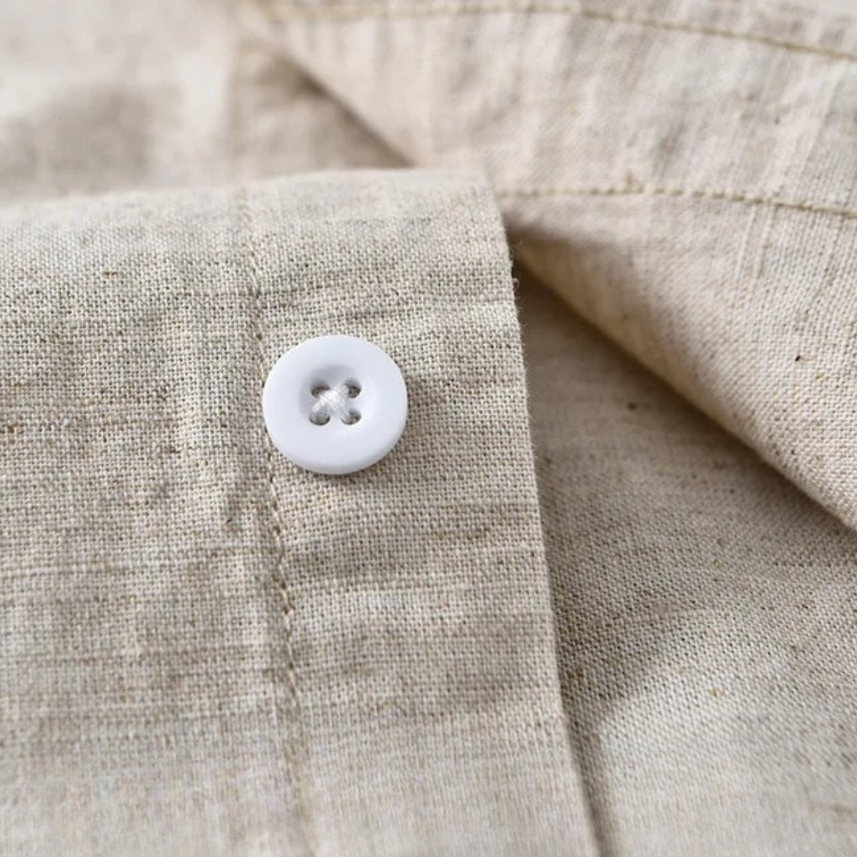 Men's Loose Fit Cotton Linen Shirt Mandarin Collar