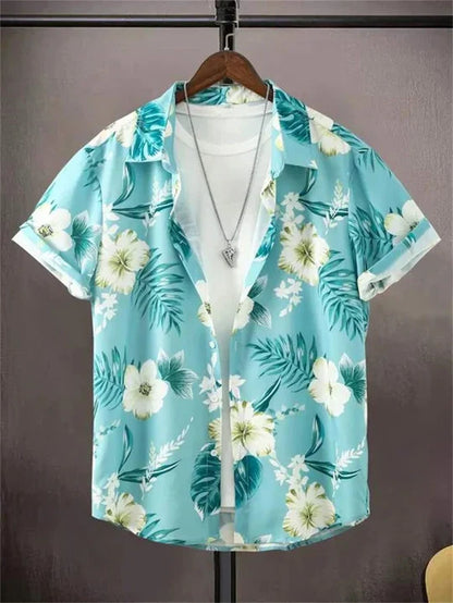 Men's Hawaiian Shirt 3D Floral Print Vibrant