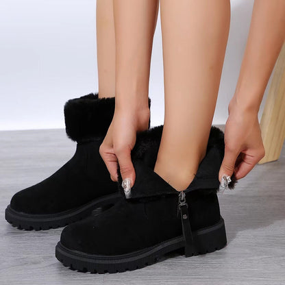 Women's Ankle Boots Waterproof Leather Brown