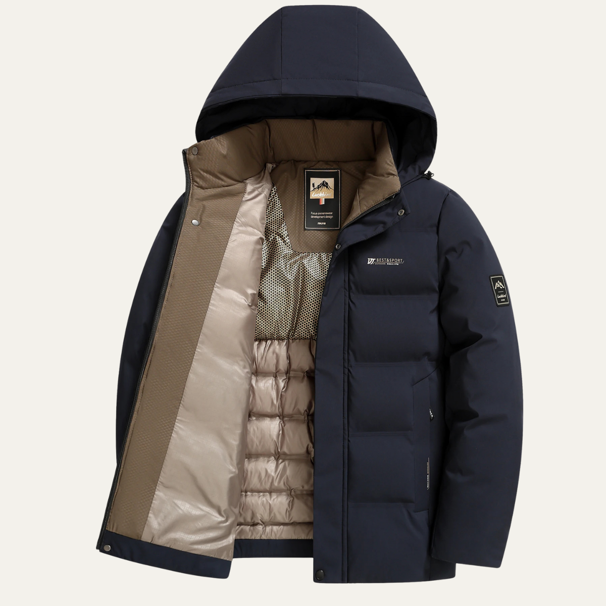 Men's Thick Cotton Padded Winter Parka Jacket With Hood - Vonnera