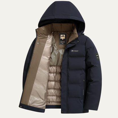 Men's Thick Cotton Padded Winter Parka Jacket With Hood - Vonnera